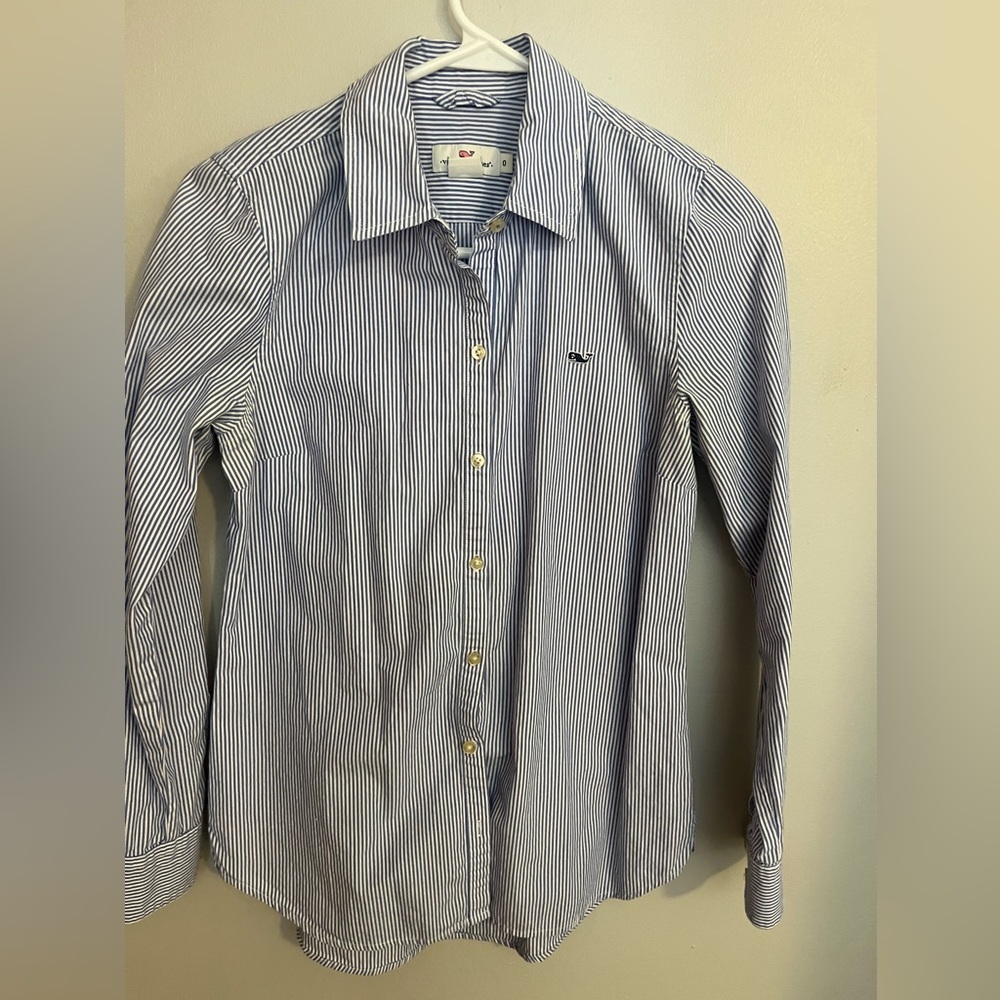[Vineyard Vines] Blue/White Striped Button Down Shirt -‎ Size 0